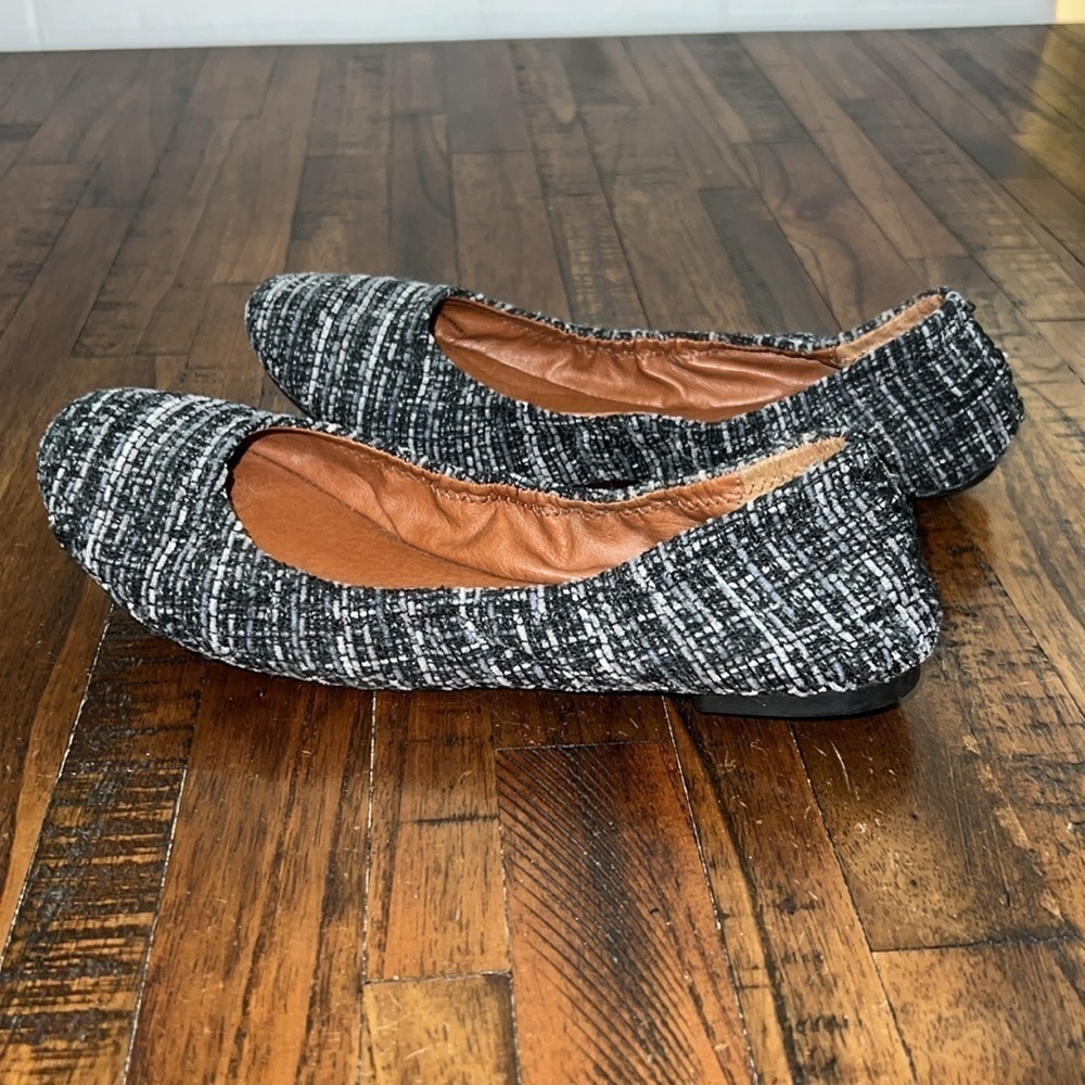 Lucky Brand Flats tweed black and gray woven fabric size 7.5 - Picture 10 of 11